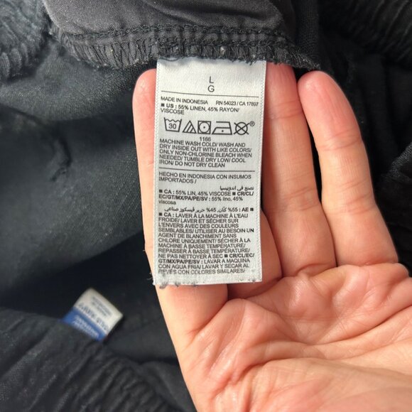 Old Navy Black Linen Blend Wide Leg Lounge Pant L - Picture 5 of 7